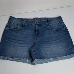 d. jeans Blue Jean Shorts with Frayed Hem